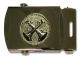 Plated Buckle with 2 Crossed Trumpet Crest