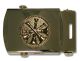 Gold Plated Buckle with 4 Crossed Trumpet Crest