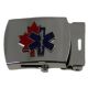 Rhodium Buckle with Maple Leaf/Star of Life Insignia
